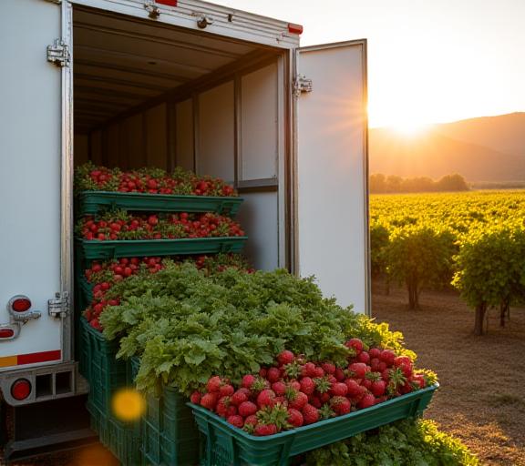 Temperature-controlled trucking for fresh produce California